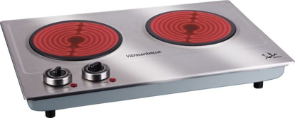 Picture of Fogão eléctrico, Inox, 2 Placas Vitrocerâmica, 2400w - V532