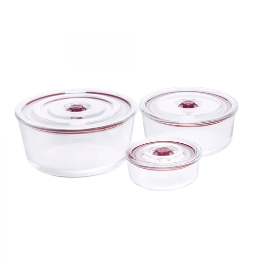 Picture of Pack de 3 recipientes redondos de vidro temperado - HREC4230