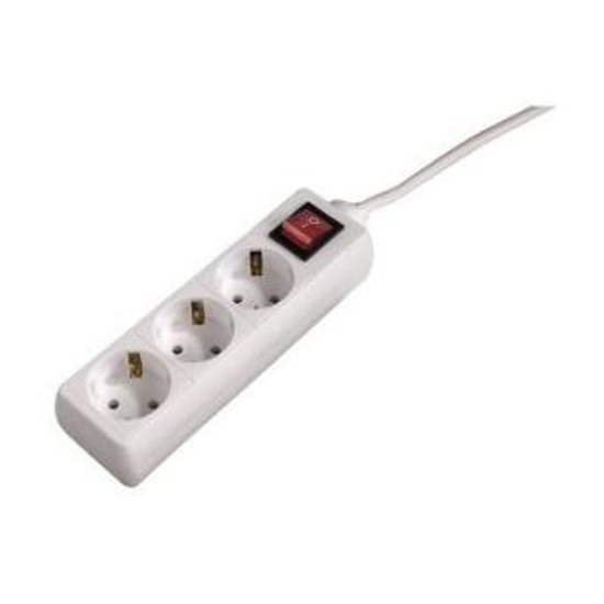 Picture of Power Strip, 3-Way, with Switch, 5 m, white - 00108815