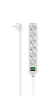 Picture of Power Strip, 6-Way, Switch, 3 m, white - 00223008