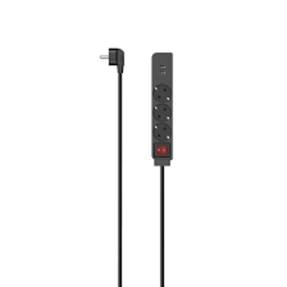 Picture of Power Strip, 3-Way, USB-A 17 W, Switch, 1.4 m, black - 00223182