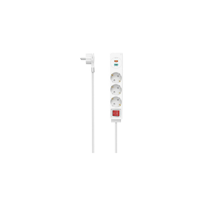 Picture of Power Strip, 3-Way, USB-C/A 18 W, PD/QC, Switch, Flat Plug, - 00223185