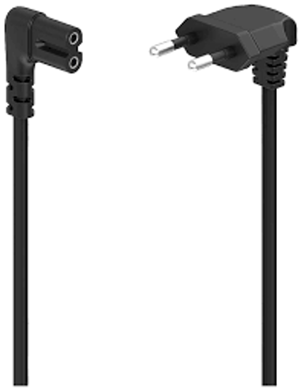 Picture of Power Cable, Angled Both Sides, Euro Plug, AC Connector C7, - 00223284