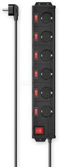 Picture of Power Strip, 6-Way, Overvoltage Protection Switch, 90, Indiv - 00223160