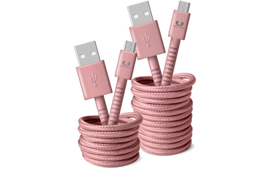 Picture of Cabo USB - Micro USB Fabriq -  3.0m  -  Dusty Pink - 2UMC300DP